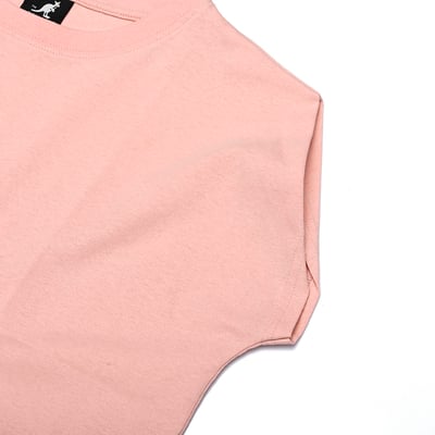 KANGOL袋鼠女款蓋肩袖棉T-粉4