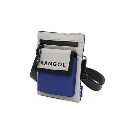 KANGOL袋鼠撞色小側背包-灰5