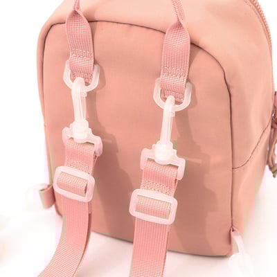 KANGOL袋鼠吊飾尼龍後背包-粉7