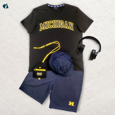 NCAA密西根大學Michigan頸掛零錢包-黑9