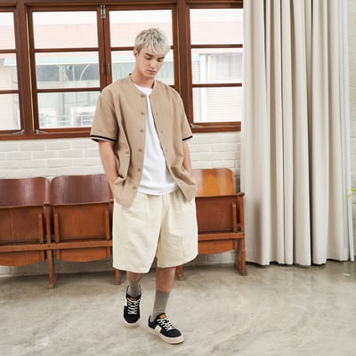 KANGOL中性休閒氣球褲-白2