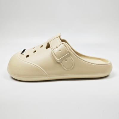 【買1送1】AKIBO布丁洞洞鞋-奶油白(女款、寬楦、雲朵感、輕量、耐走、防水) / 內附AKIBO品牌鞋扣1個。現在買再送鞋扣組(不挑款)14