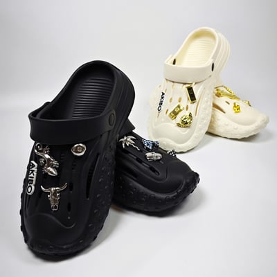 【買1送1】AKIBO戶外機能洞洞鞋-牛奶白(中性款、寬楦、雲朵感、輕量、兩穿、防水) / 內附AKIBO品牌鞋扣1個。現在買再送鞋扣組(不挑款)19