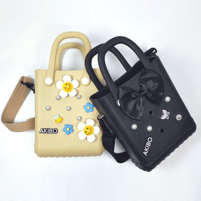 【買1送1】AKIBO吐司包-經典黑(創意點點洞洞包。中性款、輕量、防水) / 內附AKIBO品牌鞋扣1個。現在買再送鞋扣組(不挑款)