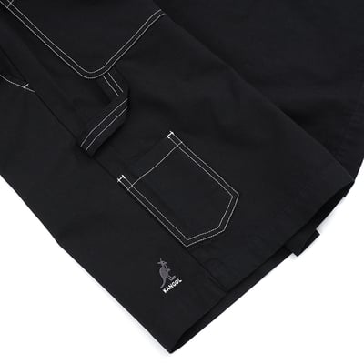 KANGOL袋鼠中性水洗五分褲-黑5