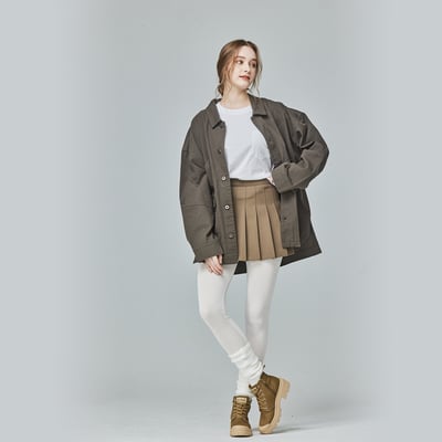 KANGOL袋鼠復古口袋襯衫外套-鐵灰5