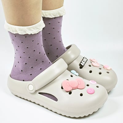 【買1送1】AKIBO泡芙洞洞鞋-質感灰(女款、雲朵感、輕量、兩穿、防水) / 內附AKIBO品牌鞋扣1個。現在買再送鞋扣組(不挑款)11