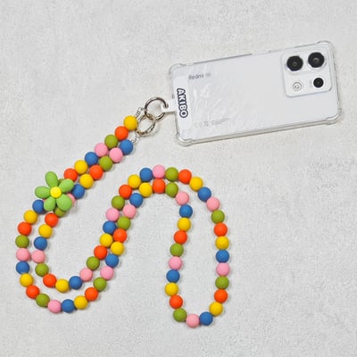 AKIBO童趣彩珠包包手機掛繩-多彩(中性款、木質)  / 內附AKIBO品牌手機掛片1個)4