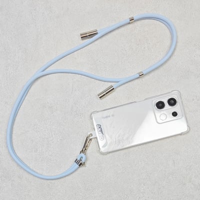 AKIBO時尚充電手機掛繩-天空藍(中性款、快充、可調節、耐磨、耐重、TYPE-C to TYPE-C) / 內附AKIBO品牌手機掛片1個3