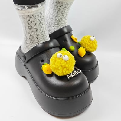 AKIBO清新檸檬款洞洞鞋扣 (九件組)