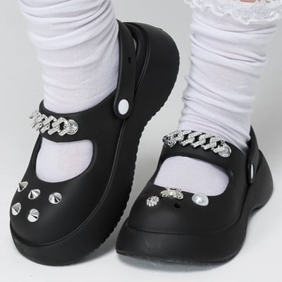 AKIBO龐克搖滾款洞洞鞋扣 (十件組)6