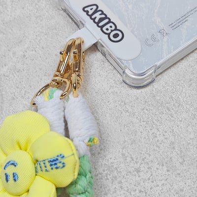 AKIBO手工編織花朵包包手機掛繩-清新綠(女款、編織) / 內附AKIBO品牌手機掛片1個5