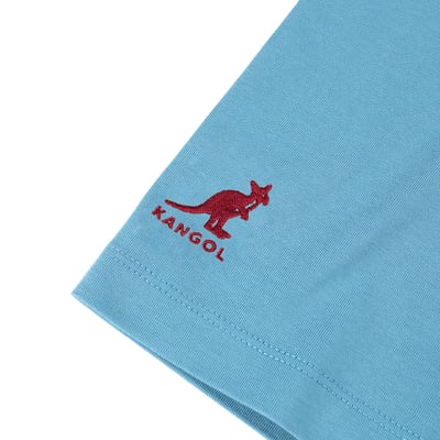KANGOL中性微落肩口袋短T-藍5