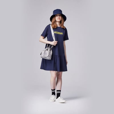 NCAA紐約大學NYU經典Logo水桶包-灰3