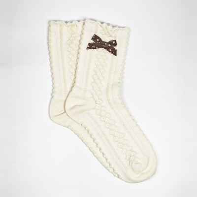 AKIBO森系碎花中筒襪(三件組)-女款14