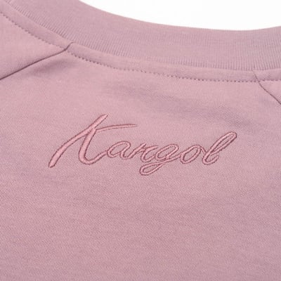 KANGOL袋鼠落肩寬版羅纹短T-粉9