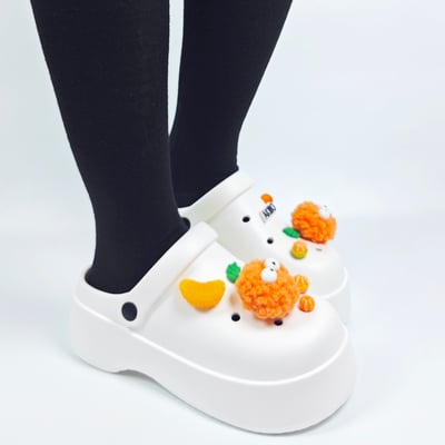 AKIBO甜蜜橙意款洞洞鞋扣 (九件組)