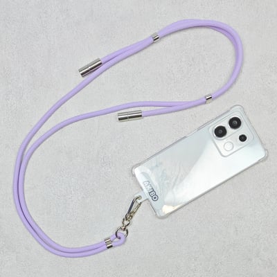 AKIBO時尚充電手機掛繩-薰衣紫(中性款、快充、可調節、耐磨、耐重、TYPE-C to TYPE-C) / 內附AKIBO品牌手機掛片1個3