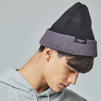 SCANDINAVIAN FOREST北歐小刺蝟雙面保暖針織毛帽-低調灰4