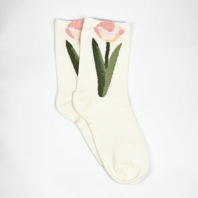 AKIBO韓系花漾中筒襪(三件組)-女款4