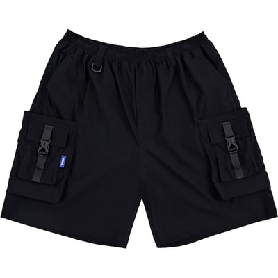 NCAA寬版立體袋短褲-黑1