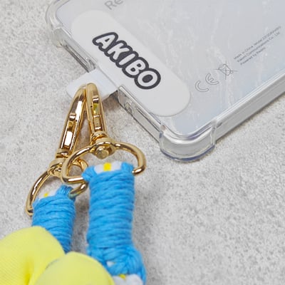 AKIBO手工編織花朵包包手機掛繩-薄荷藍(女款、編織) / 內附AKIBO品牌手機掛片1個5