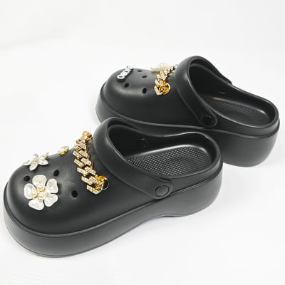 AKIBO金光閃閃款洞洞鞋扣 (六件組)2