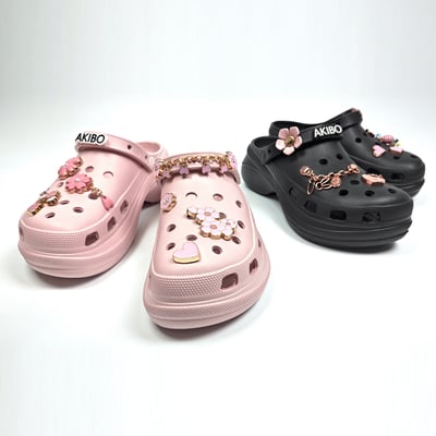 【買1送1】AKIBO厚底洞洞鞋-經典黑(女款、6公分厚底增高、寬楦、輕量、兩穿、防水) / 內附AKIBO品牌鞋扣1個。現在買再送鞋扣組(不挑款)19