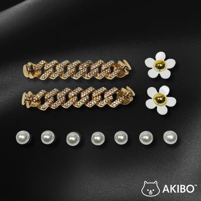 AKIBO貴氣珍珠款洞洞鞋扣 (十一件組)1