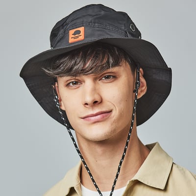 SCANDINAVIAN FOREST北歐小刺蝟戶外漁夫帽-百搭黑1