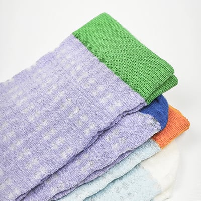 AKIBO繽紛撞色中筒襪(兩件組)-女款