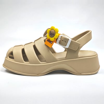 AKIBO輕量羅馬鞋-卡其(女款、雲朵感、輕量、兩穿、防水)  / 內附AKIBO品牌綁帶一組13