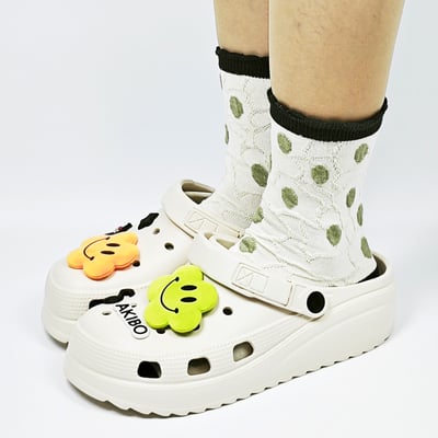 AKIBO微笑双星款洞洞鞋扣(五件組)