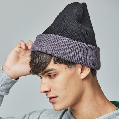 SCANDINAVIAN FOREST北歐小刺蝟雙面保暖針織毛帽-低調灰3