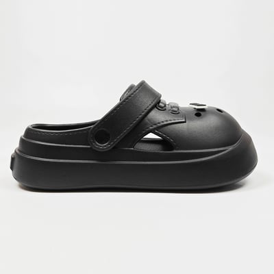 【買1送1】AKIBO小木偶洞洞鞋-經典黑(中性款、5公分厚底增高、寬楦、輕量、兩穿、防水) / 內附AKIBO品牌鞋扣1個。現在買再送鞋扣組(不挑款)16