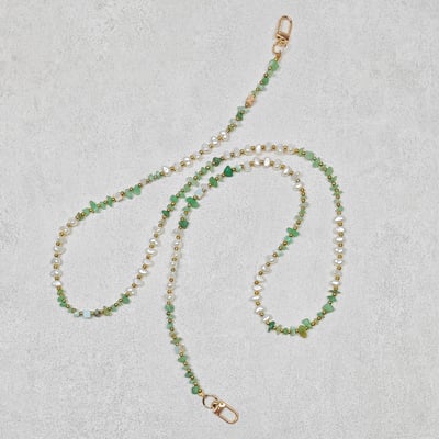 AKIBO翡翠珠石包包手機掛繩-翡翠綠(女款、天然石) / 內附AKIBO品牌手機掛片1個3