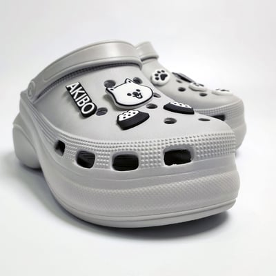 AKIBO黑白經典款洞洞鞋扣 (七件組)