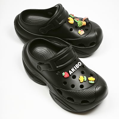 AKIBO田園鮮綠款洞洞鞋扣(九件組)