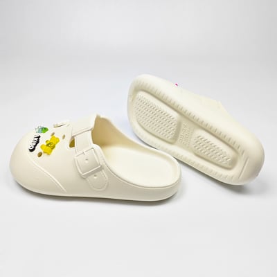 【買1送1】AKIBO布丁洞洞鞋-牛奶白(女款、寬楦、雲朵感、輕量、耐走、防水) / 內附AKIBO品牌鞋扣1個。現在買再送鞋扣組(不挑款)6