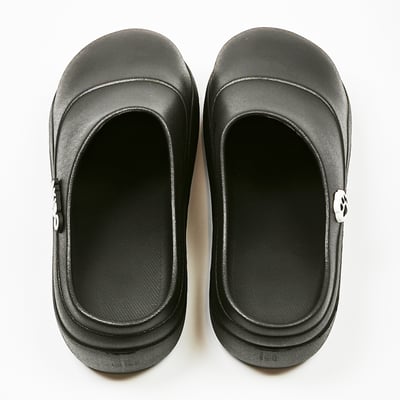 【買1送1】AKIBO清新穆勒鞋-經典黑(女款、輕量、耐走、防水) / 內附AKIBO品牌鞋扣1個。現在買再送鞋扣組(不挑款)3