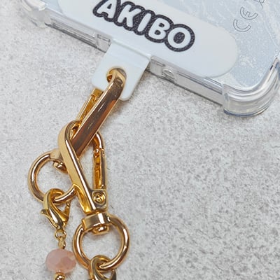 AKIBO森系琉璃包包手機掛繩-櫻花粉(中性款、琉璃) / 內附AKIBO品牌手機掛片1個6