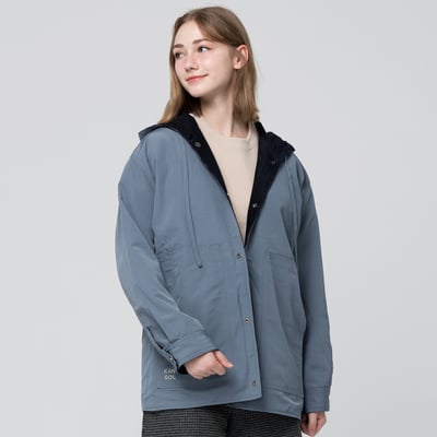 KANGOL袋鼠中性雙面燈芯絨防潑水外套-深藍(男女共款)8