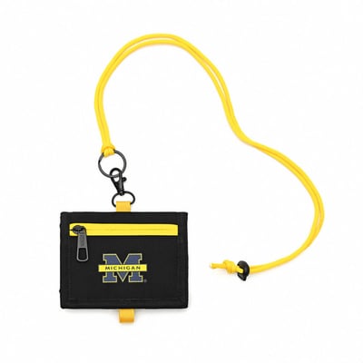 NCAA密西根大學Michigan頸掛零錢包-黑1