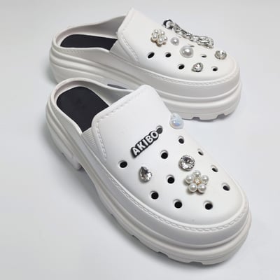 AKIBO珍珠愛心款洞洞鞋扣 (十件組)2