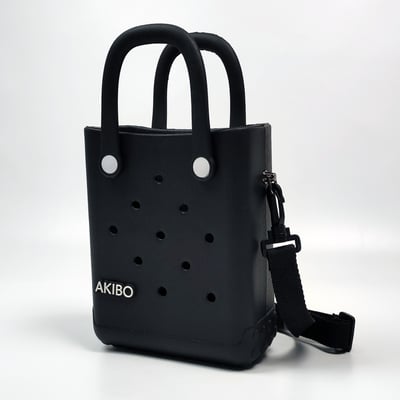 【買1送1】AKIBO吐司包-經典黑(創意點點洞洞包。中性款、輕量、防水) / 內附AKIBO品牌鞋扣1個。現在買再送鞋扣組(不挑款)