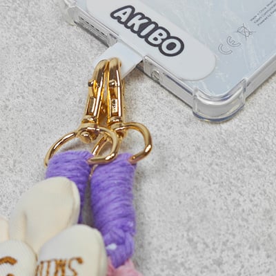 AKIBO手工編織花朵包包手機掛繩-薰衣紫(女款、編織) / 內附AKIBO品牌手機掛片1個5