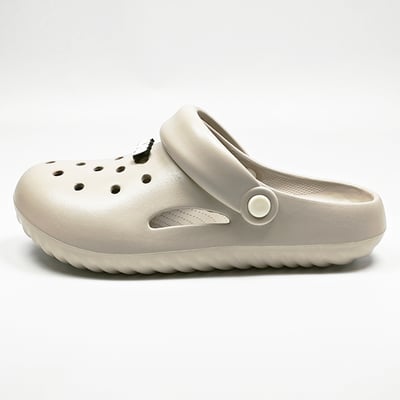 【買1送1】AKIBO泡芙洞洞鞋-質感灰(女款、雲朵感、輕量、兩穿、防水) / 內附AKIBO品牌鞋扣1個。現在買再送鞋扣組(不挑款)15