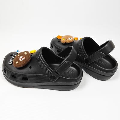 【買1送1】AKIBO餅乾洞洞鞋-經典黑(中性款、寬楦、輕量、耐走、兩穿、防水) / 內附AKIBO品牌鞋扣1個。現在買再送鞋扣組(不挑款)6