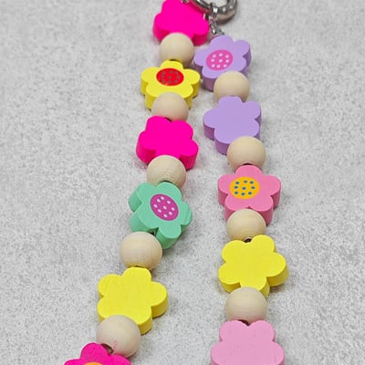 AKIBO花漾甜心包包手機掛繩-多彩(女款、木質) / 內附AKIBO品牌手機掛片1個8