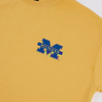 NCAA密西根大學Michigan落肩漸層小發泡洋裝-黃7